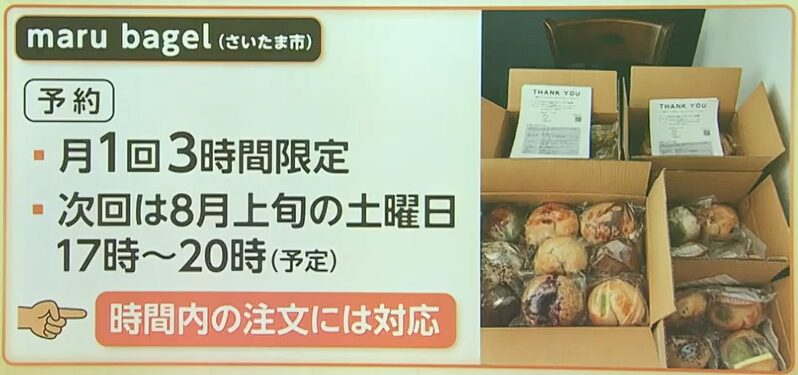段ボールに敷き詰めたベーグル